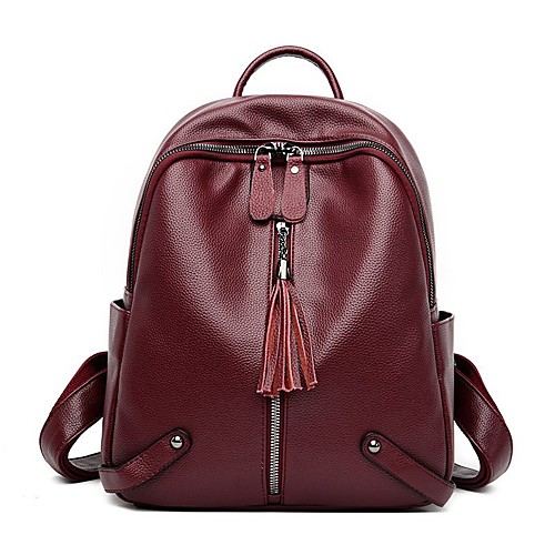Women's Leather PU School Bag Commuter Backpack Large Capacity Waterproof Zipper Solid Color Daily Backpack Black Blue Red Gray
Women's Leather PU School Bag Commuter Backpack Large Capacity Waterproof Zipper Solid Color Daily Backpack Black Blue Red Gray