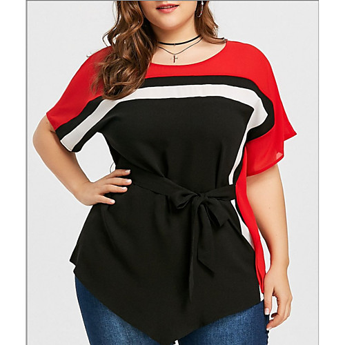 Women's Plus Size Blouse Shirt Color Block Patchwork Round Neck Tops Streetwear Basic Top Black
Women's Plus Size Blouse Shirt Color Block Patchwork Round Neck Tops Streetwear Basic Top Black