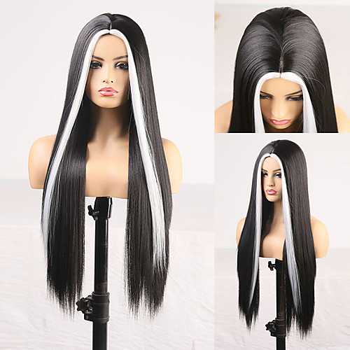 Cosplay Costume Wig Synthetic Wig Straight Natural Straight Middle Part Wig Long Black / White Synthetic Hair Women's Odor Free Fashionable Design Soft Black White / Heat Resistant
Cosplay Costume Wig Synthetic Wig Straight Natural Straight Middle Part Wig Long Black / White Synthetic Hair Women's Odor Free Fashionable Design Soft Black White / Heat Resistant