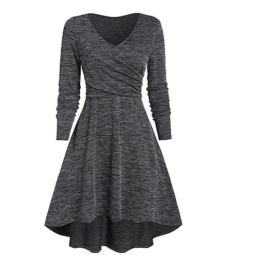 Women's Swing Dress Midi Dress Wine Green Gray Long Sleeve Solid Color Patchwork Plus High Low Fall Winter V Neck Casual Christmas Cotton 2021 S M L XL XXL 3XL / Plus Size
Women's Swing Dress Midi Dress Wine Green Gray Long Sleeve Solid Color Patchwork Plus High Low Fall Winter V Neck Casual Christmas Cotton 2021 S M L XL XXL 3XL / Plus Size