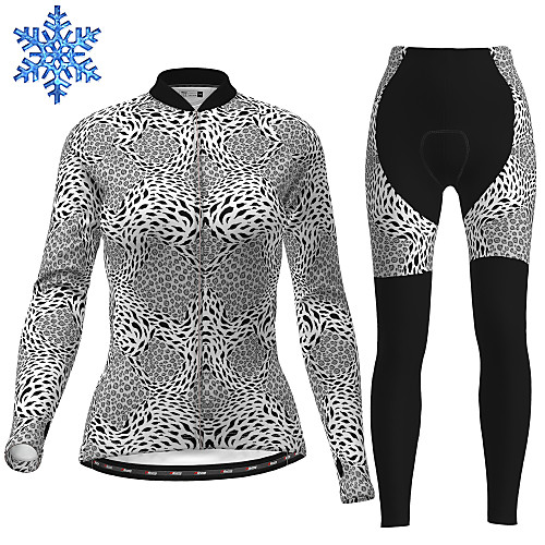21Grams Women's Long Sleeve Cycling Jersey with Tights Winter Fleece Dark Gray Leopard Bike Thermal Warm Fleece Lining Breathable Warm Quick Dry Sports Graphic Mountain Bike MTB Road Bike Cycling 
21Grams Women's Long Sleeve Cycling Jersey with Tights Winter Fleece Dark Gray Leopard Bike Thermal Warm Fleece Lining Breathable Warm Quick Dry Sports Graphic Mountain Bike MTB Road Bike Cycling