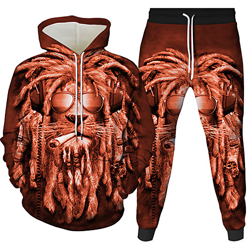 Men's 3D Hoodies Set Graphic 3D Lion 2 Piece Front Pocket Hooded Daily 3D Print 3D Print Casual Hoodies Sweatshirts Long Sleeve Purple Red Army Green
Men's 3D Hoodies Set Graphic 3D Lion 2 Piece Front Pocket Hooded Daily 3D Print 3D Print Casual Hoodies Sweatshirts Long Sleeve Purple Red Army Green
