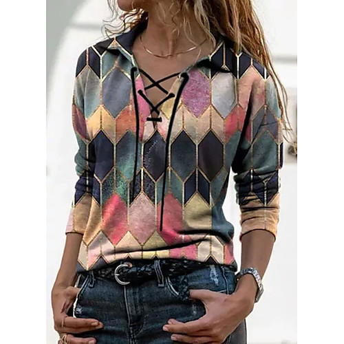 Women's T shirt Color Block Long Sleeve Shirt Collar Tops Hawaiian Basic Top Blue Purple Blushing Pink
Women's T shirt Color Block Long Sleeve Shirt Collar Tops Hawaiian Basic Top Blue Purple Blushing Pink