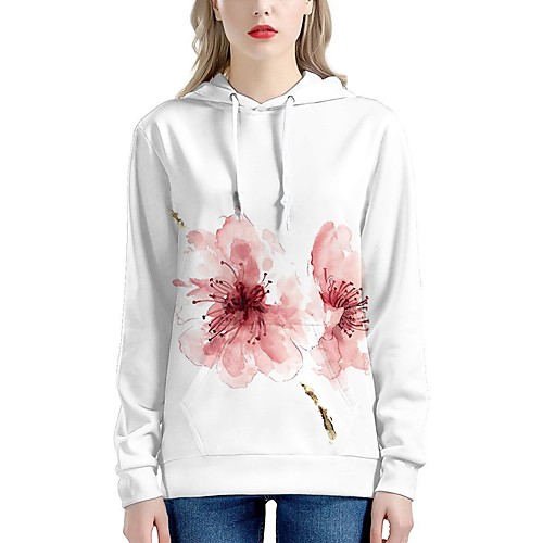 Women's Pullover Hoodie Sweatshirt Floral 3D Oversized Front Pocket Daily Going out 3D Print Casual Cute Hoodies Sweatshirts White
Women's Pullover Hoodie Sweatshirt Floral 3D Oversized Front Pocket Daily Going out 3D Print Casual Cute Hoodies Sweatshirts White