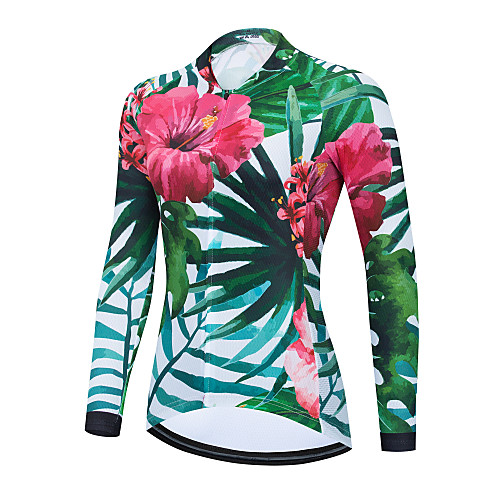 21Grams Women's Long Sleeve Cycling Jersey Green Floral Botanical Bike Jersey Top Mountain Bike MTB Road Bike Cycling Thermal Warm Breathable Quick Dry Sports Clothing Apparel / Stretchy / Athletic
21Grams Women's Long Sleeve Cycling Jersey Green Floral Botanical Bike Jersey Top Mountain Bike MTB Road Bike Cycling Thermal Warm Breathable Quick Dry Sports Clothing Apparel / Stretchy / Athletic