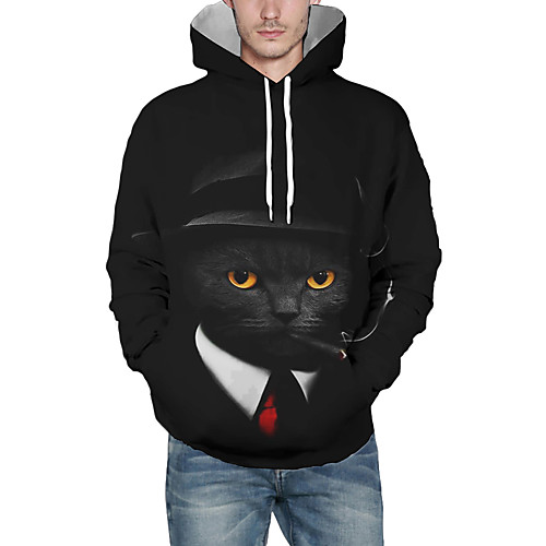 Men's Pullover Hoodie Sweatshirt Cat Graphic 3D Front Pocket Daily 3D Print 3D Print Hoodies Sweatshirts Black
Men's Pullover Hoodie Sweatshirt Cat Graphic 3D Front Pocket Daily 3D Print 3D Print Hoodies Sweatshirts Black