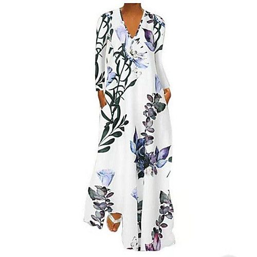 Women's A Line Dress Maxi long Dress White Yellow Light Blue Long Sleeve Floral Print Print Fall Winter V Neck Casual 2021 S M L XL XXL 3XL 4XL 5XL
Women's A Line Dress Maxi long Dress White Yellow Light Blue Long Sleeve Floral Print Print Fall Winter V Neck Casual 2021 S M L XL XXL 3XL 4XL 5XL