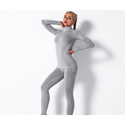Women's 2pcs Yoga Suit Winter Solid Color Dark Grey Red Blue Nylon Yoga Fitness Running Cropped Leggings Crop Top Clothing Suit Long Sleeve Sport Activewear Tummy Control Butt Lift Breathable Quick
Women's 2pcs Yoga Suit Winter Solid Color Dark Grey Red Blue Nylon Yoga Fitness Running Cropped Leggings Crop Top Clothing Suit Long Sleeve Sport Activewear Tummy Control Butt Lift Breathable Quick