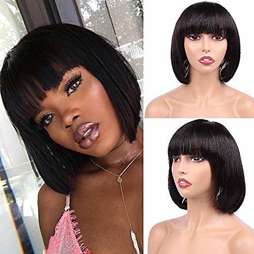 short bob wigs with bangs straight synthetic wigs none lace front wigs machine made bob wigs for black women 8 inch
short bob wigs with bangs straight synthetic wigs none lace front wigs machine made bob wigs for black women 8 inch