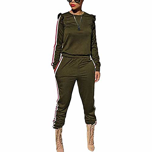 casual women's 2 pieces outfits ruffle sleeve sweatshirt long pants sportwear tracksuit (army green, m)
casual women's 2 pieces outfits ruffle sleeve sweatshirt long pants sportwear tracksuit (army green, m)