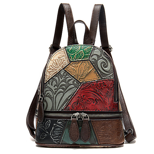 Women's Cowhide School Bag Commuter Backpack Large Capacity Zipper Embossed Color Block Daily Outdoor Retro Backpack Rainbow
Women's Cowhide School Bag Commuter Backpack Large Capacity Zipper Embossed Color Block Daily Outdoor Retro Backpack Rainbow
