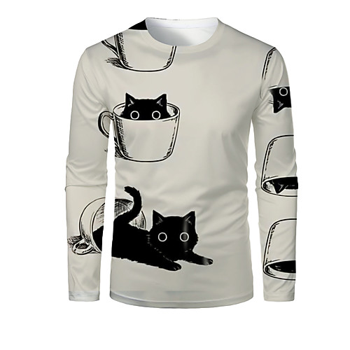 Men's T shirt 3D Print Graphic 3D Animal Print Long Sleeve Daily Tops White
Men's T shirt 3D Print Graphic 3D Animal Print Long Sleeve Daily Tops White