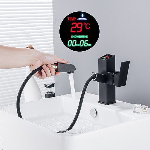 Bathroom Sink Faucet - Thermostatic / Pull out / Pullout Spray Electroplated Centerset Single Handle One HoleBath Taps
Bathroom Sink Faucet - Thermostatic / Pull out / Pullout Spray Electroplated Centerset Single Handle One HoleBath Taps