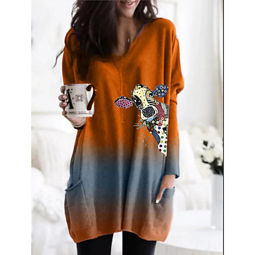 Women's T Shirt Dress Tee Dress Short Mini Dress Orange Green Long Sleeve Animal Patchwork Print Fall Spring V Neck Casual 2021 S M L XL XXL 3XL 4XL 5XL
Women's T Shirt Dress Tee Dress Short Mini Dress Orange Green Long Sleeve Animal Patchwork Print Fall Spring V Neck Casual 2021 S M L XL XXL 3XL 4XL 5XL
