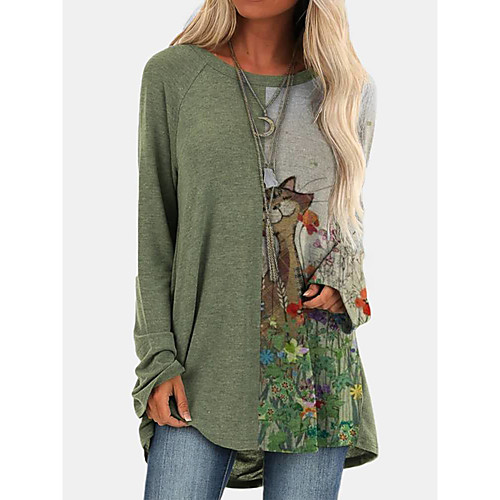 Women's Pullover Sweatshirt Plants Cat Graphic Daily Going out Work Casual Hoodies Sweatshirts Green Light gray
Women's Pullover Sweatshirt Plants Cat Graphic Daily Going out Work Casual Hoodies Sweatshirts Green Light gray