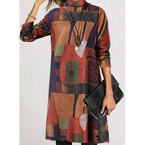 Women's Sweater Jumper Dress Knee Length Dress Brown Rainbow Long Sleeve Print Fall Winter Turtleneck Casual Vintage 2021 S M L XL XXL 3XL
Women's Sweater Jumper Dress Knee Length Dress Brown Rainbow Long Sleeve Print Fall Winter Turtleneck Casual Vintage 2021 S M L XL XXL 3XL
