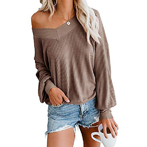 women's waffle knit ruffle long sleeve v neck blouse shirt tunic tops blouse pullovers beige
women's waffle knit ruffle long sleeve v neck blouse shirt tunic tops blouse pullovers beige