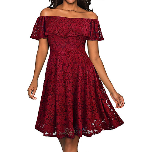 Women's A Line Dress Knee Length Dress Black Purple Wine Navy Blue Sleeveless Solid Color Lace Summer Off Shoulder Sexy 2021 S M L XL XXL
Women's A Line Dress Knee Length Dress Black Purple Wine Navy Blue Sleeveless Solid Color Lace Summer Off Shoulder Sexy 2021 S M L XL XXL