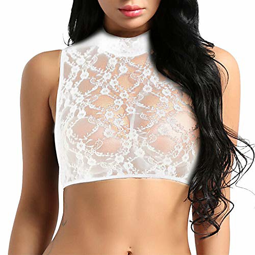 women's sheer mesh see-through sleeveless crop tops casual lace t shirt white
women's sheer mesh see-through sleeveless crop tops casual lace t shirt white