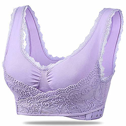 

wireless comfort bra, womens girls sports bras push up sleep bras bralette leisure stretch crop tops vest multi pack (xxxl(42a/b/c/d,44a/b), purple)