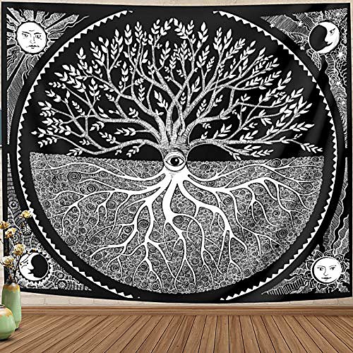 tapestry wall hanging for bedroom black and white, tree of life sun moon art wall blanket aesthetic home dorm decor for living room
tapestry wall hanging for bedroom black and white, tree of life sun moon art wall blanket aesthetic home dorm decor for living room