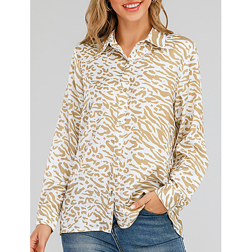 Women's Blouse Shirt Leopard Graphic Prints Cheetah Print Long Sleeve Print Shirt Collar Tops Basic Basic Top Khaki
Women's Blouse Shirt Leopard Graphic Prints Cheetah Print Long Sleeve Print Shirt Collar Tops Basic Basic Top Khaki