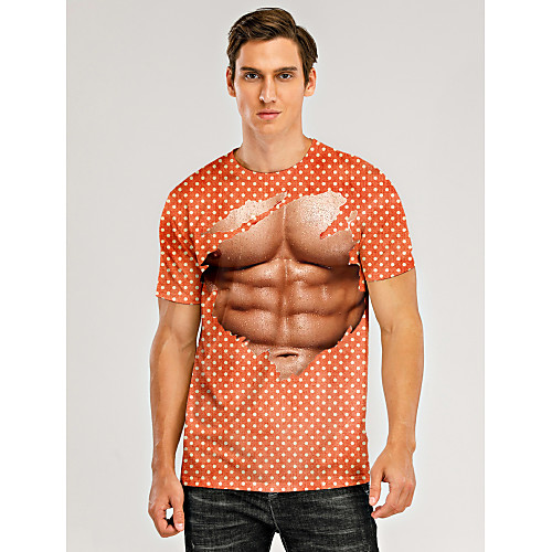 Men's T shirt 3D Print Graphic 3D Muscle Print Short Sleeve Daily Tops Orange
Men's T shirt 3D Print Graphic 3D Muscle Print Short Sleeve Daily Tops Orange
