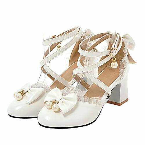 womens lolita bow dorsay pumps cross strap block heel cosplay shoes size 4 m us,white
womens lolita bow dorsay pumps cross strap block heel cosplay shoes size 4 m us,white