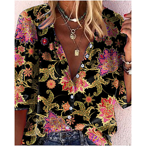 Women's Blouse Shirt Abstract Floral Flower Long Sleeve Print V Neck Tops Basic Basic Top Blue / Green Red Green
Women's Blouse Shirt Abstract Floral Flower Long Sleeve Print V Neck Tops Basic Basic Top Blue / Green Red Green