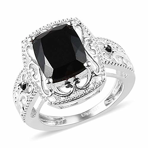 black tourmaline black spinel statement ring for women, 925 sterling silver, size 10
black tourmaline black spinel statement ring for women, 925 sterling silver, size 10