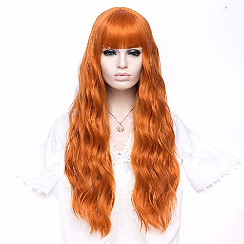 women's orange wigs with bangs 27'' fluffy long curly wavy lolita wigs for girl halloween cosplay party wigs with cap
women's orange wigs with bangs 27'' fluffy long curly wavy lolita wigs for girl halloween cosplay party wigs with cap
