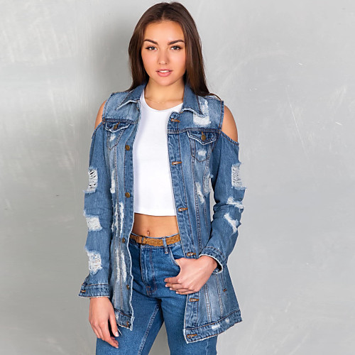 Women's Solid Colored Basic Fall & Winter Denim Jacket Regular Sports Long Sleeve Cotton Blend Coat Tops Blue
Women's Solid Colored Basic Fall & Winter Denim Jacket Regular Sports Long Sleeve Cotton Blend Coat Tops Blue