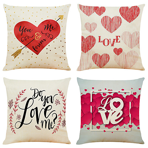 Cushion Cover 4PCS Valentine' Party Decoration Valentine' Gift Linen Soft Decorative Square Throw Pillow Cover Cushion Case Pillowcase for Sofa Bedroom 45 x 45 cm (18 x 18 Inch) Superior Quality
Cushion Cover 4PCS Valentine' Party Decoration Valentine' Gift Linen Soft Decorative Square Throw Pillow Cover Cushion Case Pillowcase for Sofa Bedroom 45 x 45 cm (18 x 18 Inch) Superior Quality