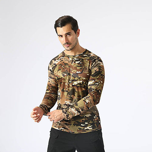 Men's Hunting T-shirt Outdoor Breathable Warm Quick Dry Fast Dry Fall Spring Camo Top Cotton Camping / Hiking Hunting Fishing Black Yellow Army Green
Men's Hunting T-shirt Outdoor Breathable Warm Quick Dry Fast Dry Fall Spring Camo Top Cotton Camping / Hiking Hunting Fishing Black Yellow Army Green