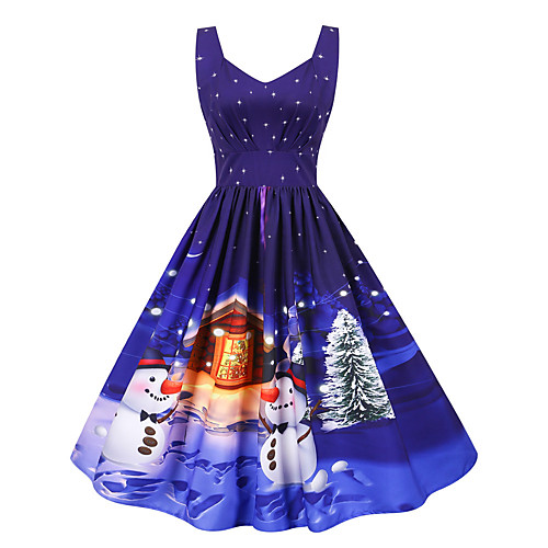 Snowman Christmas Dress Women's Adults' Leisure Christmas Christmas Polyester Dress
Snowman Christmas Dress Women's Adults' Leisure Christmas Christmas Polyester Dress