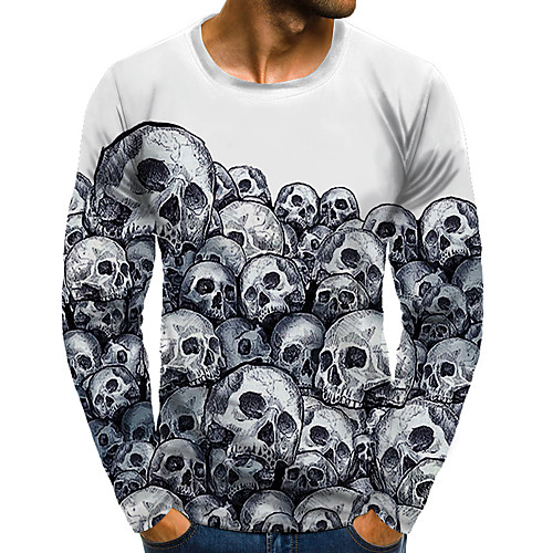 Men's T shirt 3D Print Graphic Skull Plus Size Print Long Sleeve Daily Tops White
Men's T shirt 3D Print Graphic Skull Plus Size Print Long Sleeve Daily Tops White
