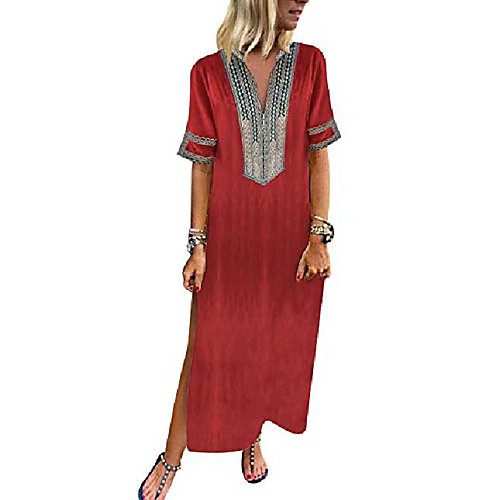 plus size maxi dress for women, ladies summer vintage dress v neck split long dress floral print boho beach dress causal loose kaftan dress elegant shirt dress holiday party sale red
plus size maxi dress for women, ladies summer vintage dress v neck split long dress floral print boho beach dress causal loose kaftan dress elegant shirt dress holiday party sale red