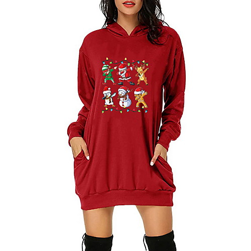 Women's Sheath Dress Short Mini Dress White Black Red Long Sleeve Print Print Fall Hooded Elegant Christmas 2021 S M L XL XXL 3XL
Women's Sheath Dress Short Mini Dress White Black Red Long Sleeve Print Print Fall Hooded Elegant Christmas 2021 S M L XL XXL 3XL