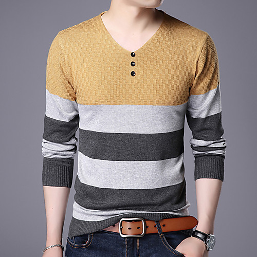 Men's Pearl Trim Edge Basic Deep V Knitted Braided Polka Dot Striped Color Block Pullover Cotton Long Sleeve Sweater Cardigans V Neck Fall Winter Black Yellow Gray
Men's Pearl Trim Edge Basic Deep V Knitted Braided Polka Dot Striped Color Block Pullover Cotton Long Sleeve Sweater Cardigans V Neck Fall Winter Black Yellow Gray