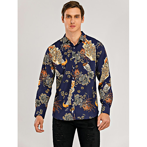 Men's Shirt Floral Animal Plus Size Print Long Sleeve Daily Tops Basic Navy Blue
Men's Shirt Floral Animal Plus Size Print Long Sleeve Daily Tops Basic Navy Blue