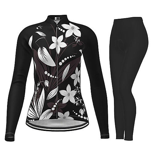 21Grams Women's Long Sleeve Cycling Jersey with Tights Winter Black Novelty Floral Botanical Bike Moisture Wicking Quick Dry Breathable Sports Novelty Mountain Bike MTB Road Bike Cycling Clothing
21Grams Women's Long Sleeve Cycling Jersey with Tights Winter Black Novelty Floral Botanical Bike Moisture Wicking Quick Dry Breathable Sports Novelty Mountain Bike MTB Road Bike Cycling Clothing