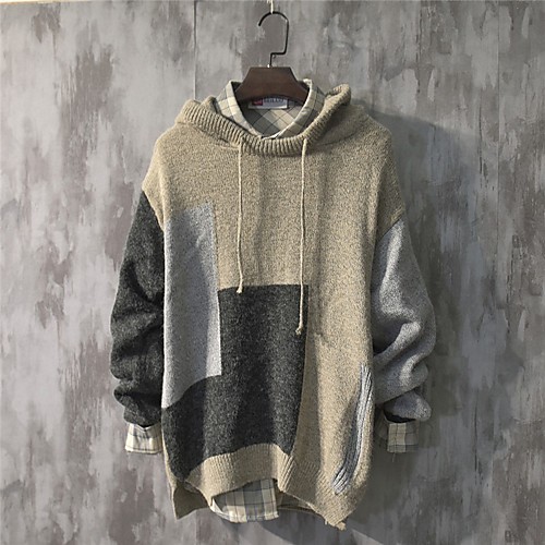 Men's Stylish Knitted Color Block Pullover Long Sleeve Sweater Cardigans Hooded Fall Winter Blue Khaki
Men's Stylish Knitted Color Block Pullover Long Sleeve Sweater Cardigans Hooded Fall Winter Blue Khaki