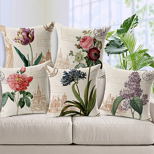 Cushion Cover 5PCS Linen Soft Decorative Square Throw Pillow Cover Cushion Case Pillowcase for Sofa Bedroom 45 x 45 cm (18 x 18 Inch) Superior Quality Mashine Washable Beauty Flowers Pattern
Cushion Cover 5PCS Linen Soft Decorative Square Throw Pillow Cover Cushion Case Pillowcase for Sofa Bedroom 45 x 45 cm (18 x 18 Inch) Superior Quality Mashine Washable Beauty Flowers Pattern