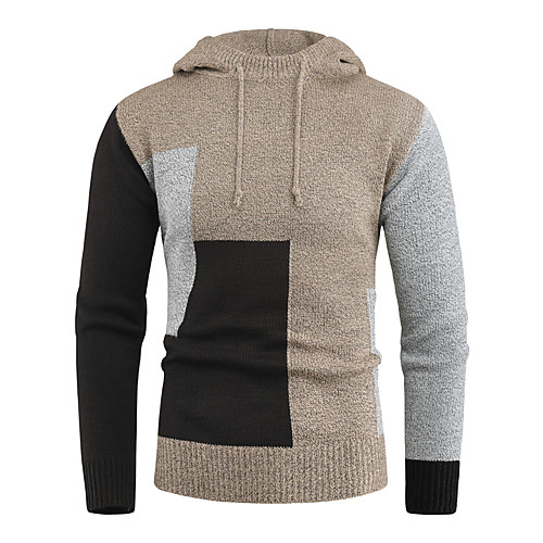 Men's Knitted Hooded Color Block Pullover Long Sleeve Sweater Cardigans Hooded Fall Winter Khaki Navy Blue
Men's Knitted Hooded Color Block Pullover Long Sleeve Sweater Cardigans Hooded Fall Winter Khaki Navy Blue