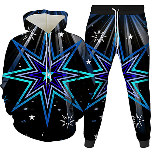 Men's 3D Hoodies Set Graphic 3D Star 2 Piece Front Pocket Daily 3D Print 3D Print Casual Hoodies Sweatshirts White Black
Men's 3D Hoodies Set Graphic 3D Star 2 Piece Front Pocket Daily 3D Print 3D Print Casual Hoodies Sweatshirts White Black