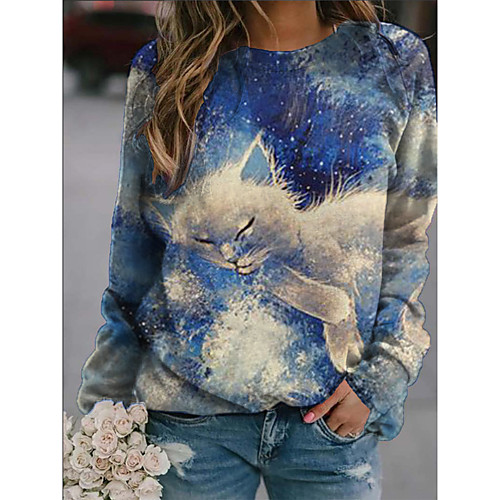 Women's Pullover Sweatshirt Graphic Animal Daily Basic Casual Hoodies Sweatshirts Black Blue
Women's Pullover Sweatshirt Graphic Animal Daily Basic Casual Hoodies Sweatshirts Black Blue