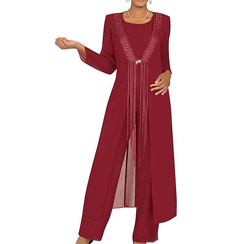 Two Piece A-Line Mother of the Bride Dress Elegant Vintage Jewel Neck Floor Length Chiffon Long Sleeve with Pleats 2021
Two Piece A-Line Mother of the Bride Dress Elegant Vintage Jewel Neck Floor Length Chiffon Long Sleeve with Pleats 2021