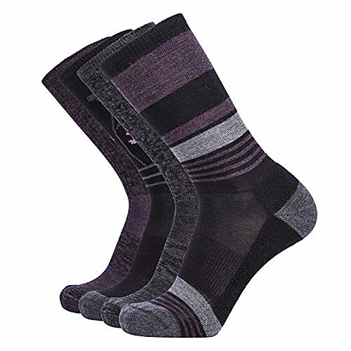 enerwear 4p 86% merino wool women's outdoor hiking trail crew socks (us shoe size 4-10,purple/dark grey/multi)
enerwear 4p 86% merino wool women's outdoor hiking trail crew socks (us shoe size 4-10,purple/dark grey/multi)
