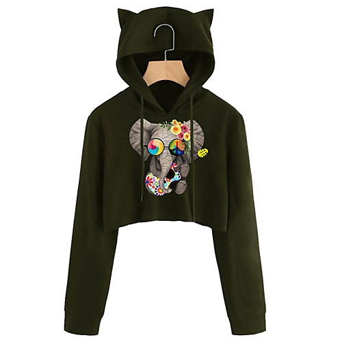 Women's Pullover Hoodie Sweatshirt Cropped Sweatshirt Graphic Animal Crop Top Cat Ear Daily Basic Casual Hoodies Sweatshirts Black Red Army Green
Women's Pullover Hoodie Sweatshirt Cropped Sweatshirt Graphic Animal Crop Top Cat Ear Daily Basic Casual Hoodies Sweatshirts Black Red Army Green