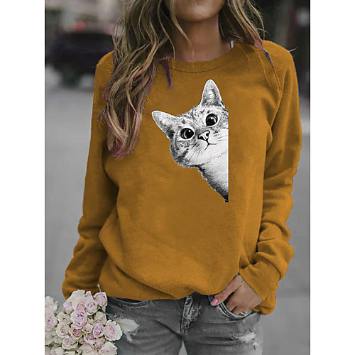 Women's Pullover Sweatshirt Cat Graphic Daily Casual Hoodies Sweatshirts White Black Purple
Women's Pullover Sweatshirt Cat Graphic Daily Casual Hoodies Sweatshirts White Black Purple